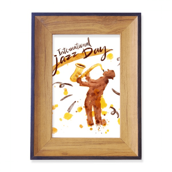 Music Sax Instruments Watercolor Pattern Photo Frame Exhibition Display Art Desktop Painting