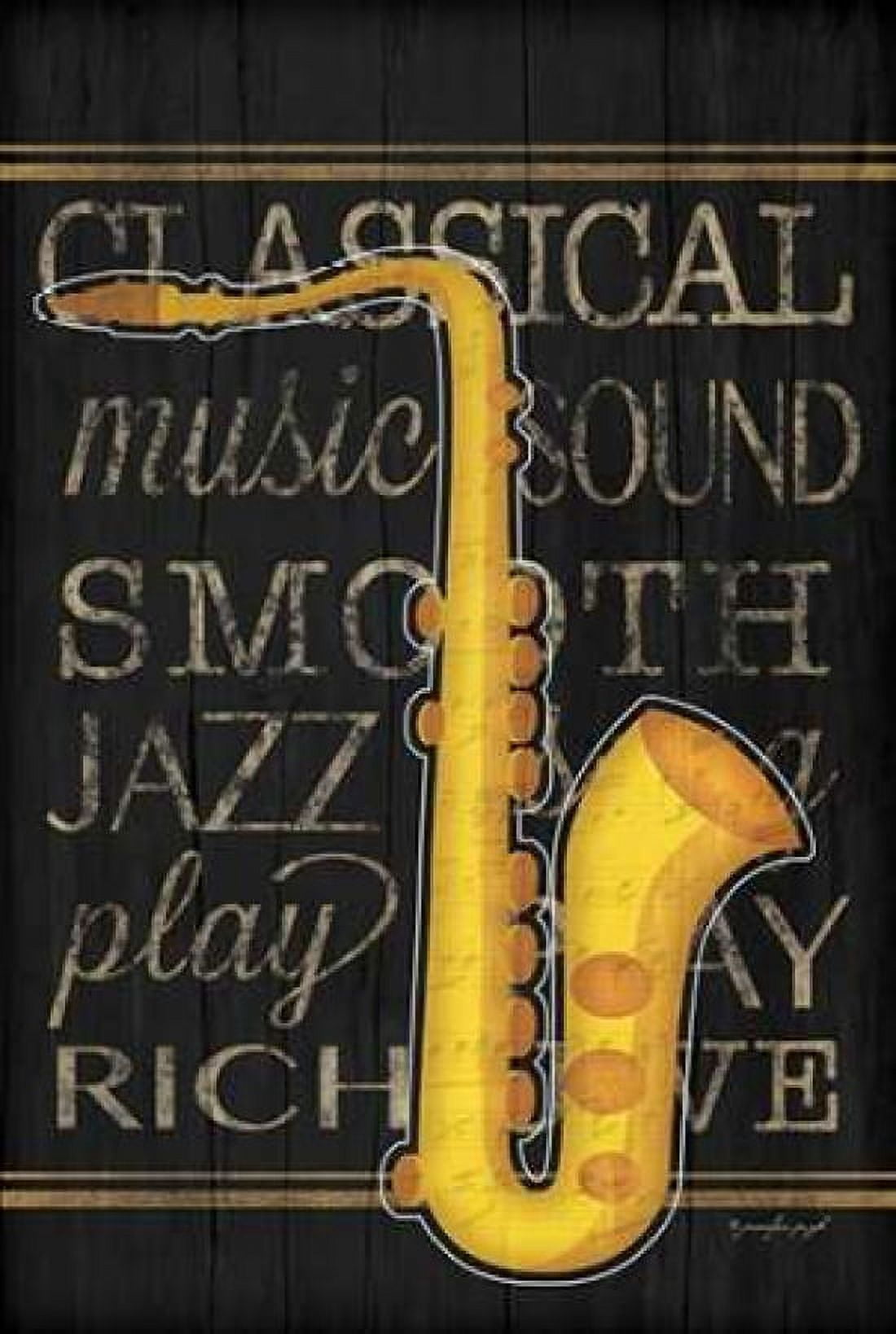Music Saxophone Canvas Art - Jennifer Pugh (12 x 18)