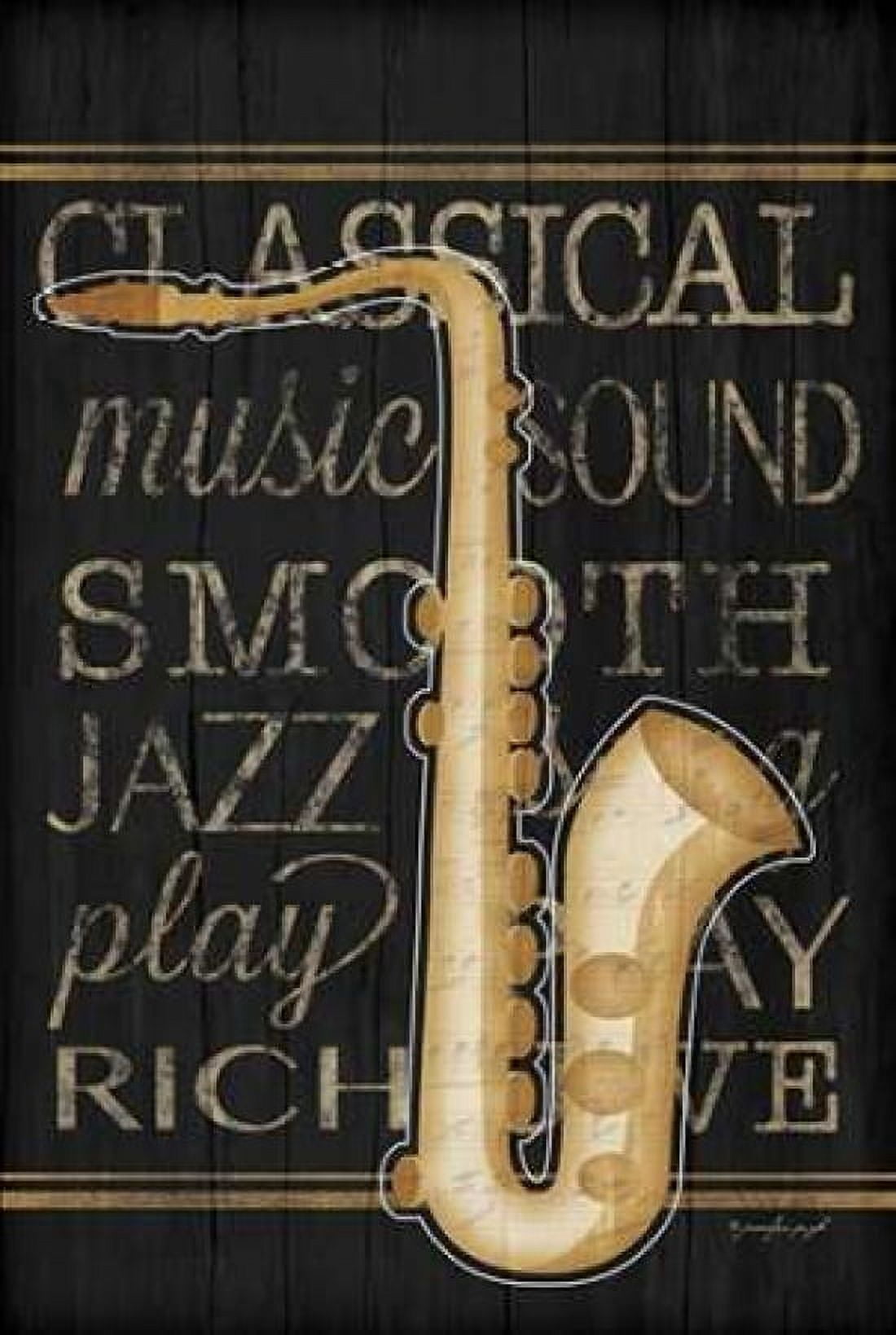 Music Saxophone Canvas Art - Jennifer Pugh (12 x 18)