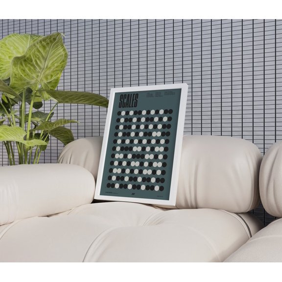 Music Scales Dot Design Music Theory Chart Blue