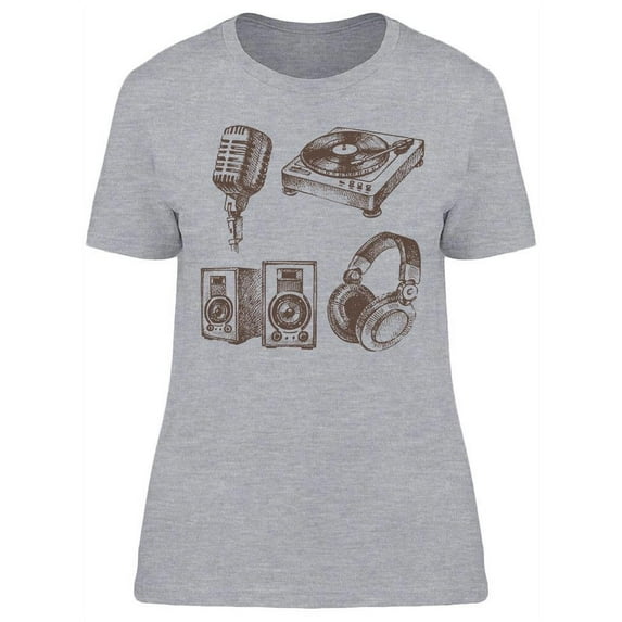 Music Set Design T-Shirt Women -Image by Shutterstock, Female Small