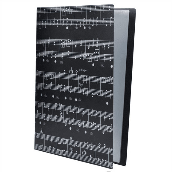 Music Sheet File Paper Storage Folder Documents Holder Blank Files Plastic A4 Size 40 Pockets (Music Black)