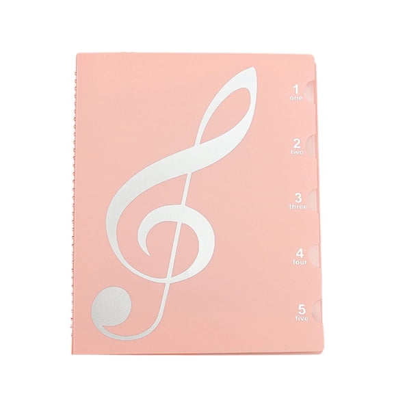 Music Sheet Folder, A4 Document Organiser, Thick PP Plastic 5 Pockets Music Score Storage Book for Piano Players, Students, Office Paper Sorting