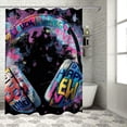 thumbnail image 1 of Music Shower Curtain Graffiti DJ Music Headphone Boys Shower Curtain Polyester Fabric Bathroom Decor  , various specifications (including hooks), 1 of 7