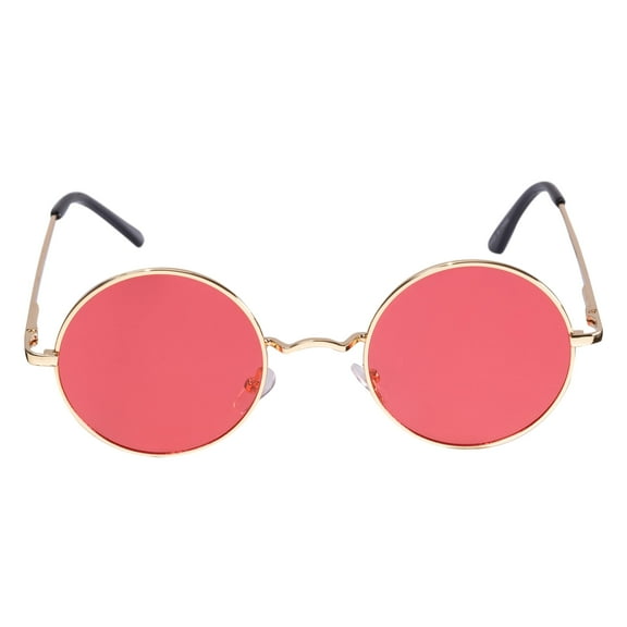 Music Singer John L Vintage Round Glasses Halloween Costume Accessory Cosplay Sunglasses (Red Lens)
