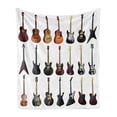 thumbnail image 1 of Music Soft Flannel Fleece Blanket, Instruments Pattern Classical and Bass Varieties of Guitars Rock and Jazz Music Theme, Cozy Plush for Indoor and Outdoor Use, 60" x 80", Multicolor, by Ambesonne, 1 of 6