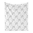 thumbnail image 1 of Music Soft Flannel Fleece Blanket, Musical Notes Theme Melody Sonata Singing Song Clef Tunes Hand Drawn Style Pattern, Cozy Plush for Indoor and Outdoor Use, 50" x 60", Charcoal Grey, by Ambesonne, 1 of 6