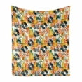 thumbnail image 1 of Music Soft Flannel Fleece Blanket, Pattern with Musical Instruments in Flat Design Style Cassette Radio Vinyl Nostalgic, Cozy Plush for Indoor and Outdoor Use, 50" x 70", Multicolor, by Ambesonne, 1 of 6