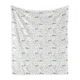 thumbnail image 1 of Music Soft Flannel Fleece Throw Blanket, Symbolic Music Notes Joy Vibes Pitch Beat Rhythm Sound Sonic Timbre Design, Cozy Plush for Indoor and Outdoor Use, 50" x 70", Multicolor, by Ambesonne, 1 of 5