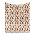 thumbnail image 1 of Music Soft Flannel Fleece Throw Blanket, Toys Playing in a Band Teddy Bear Drums Kitty Obua Fox Panda Nursery Kids Cartoon, Cozy Plush for Indoor and Outdoor Use, 60" x 80", Multicolor, by Ambesonne, 1 of 5