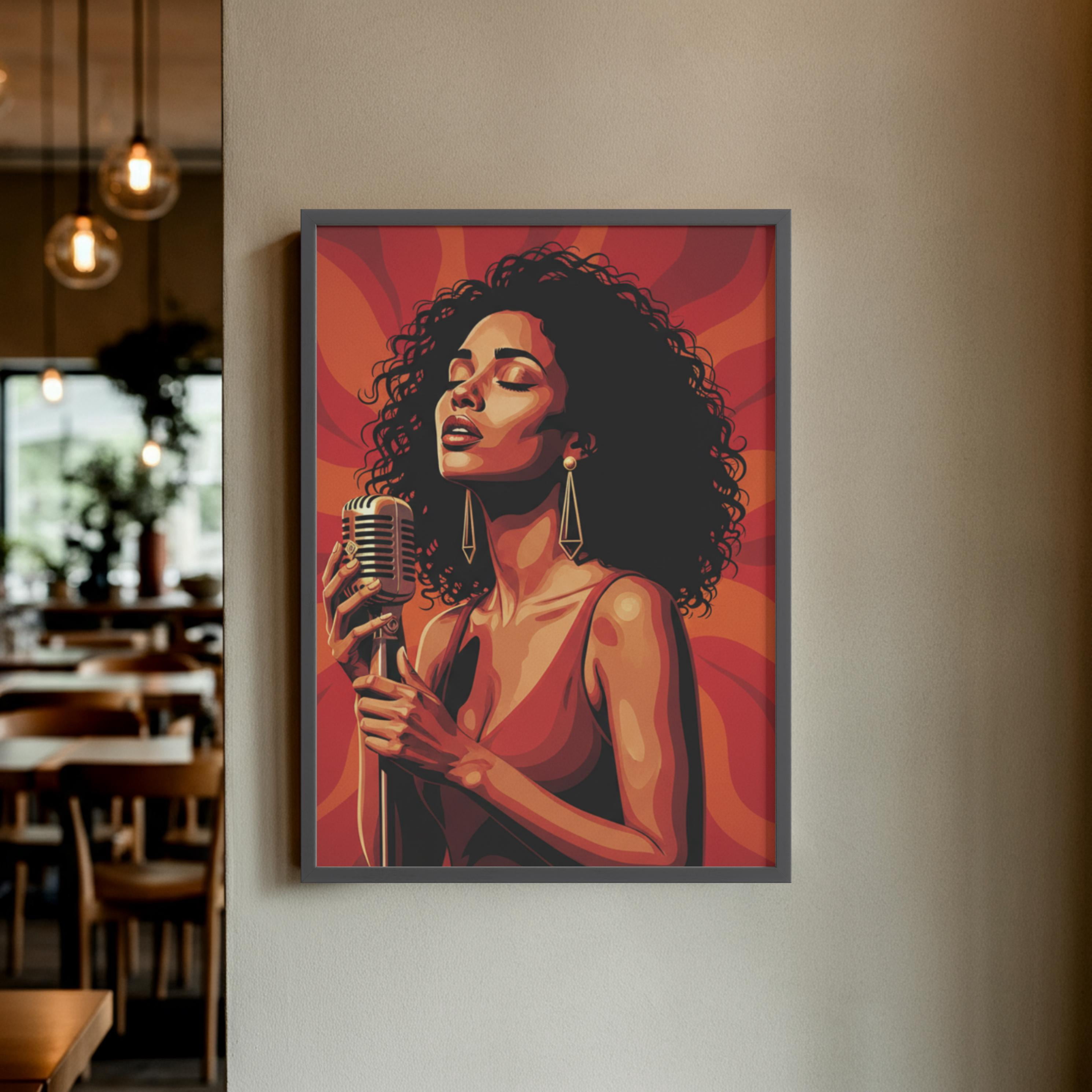 Music Soul Singer Retro Female Jazz Vocalist Vintage Music Poster ...