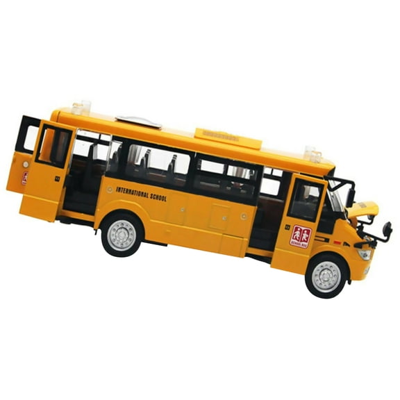 Music Sound & LED Alloy School Bus Replica 1:32 Scale, Yellow, Fun for Educational Play