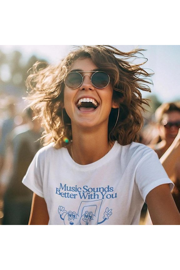 Music Sounds Better With You Unisex Jersey Short Sleeve Tee, Dance House Music Ibiza Party Rave Music Merchandise Band T-Shirt