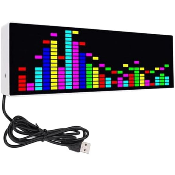 Music Spectrum Display RGB Bunte Voice Controlled Rhythm Light with Electronic Clock Function for Bedroom Decoration$$Home Decor, Kitchen, & Other