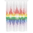 thumbnail image 1 of Music Stall Shower Curtain, Rainbow Digital Style Equalizer Amplifier Recording Equipment Night Club Disco Theme, Fabric Bathroom Set with Hooks, 54W X 78L Inches, Multicolor, by Ambesonne, 1 of 1