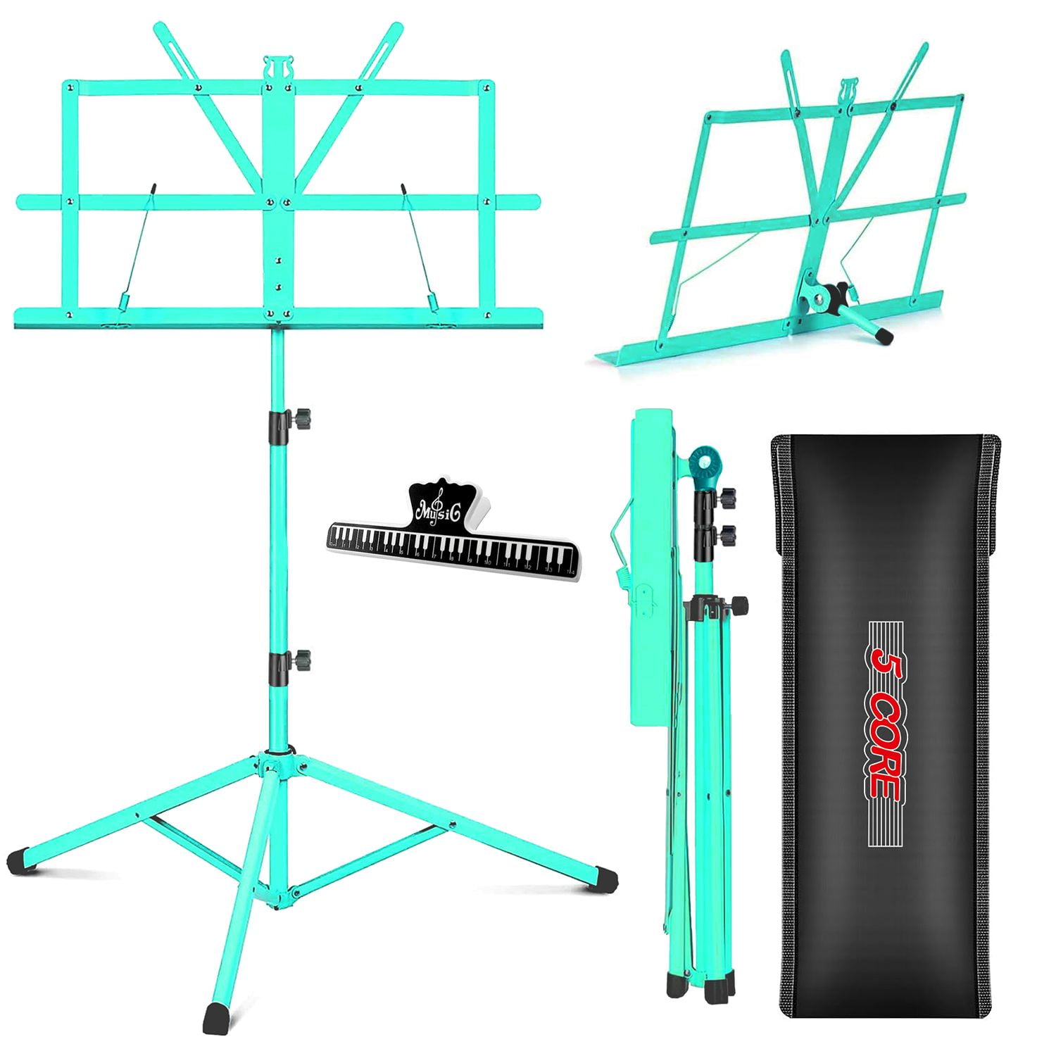 Music Stand Adjustable 57" Desktop Book Stands Sheet Holder All Metal Portable Bookstand