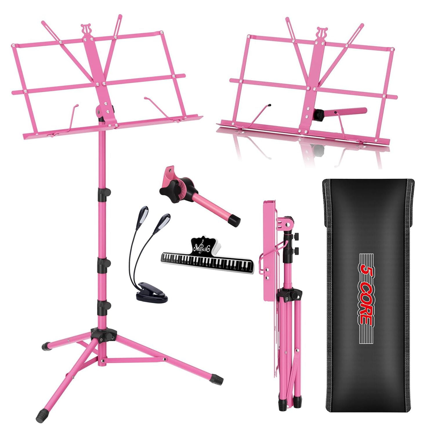 Music Stand Adjustable Desktop Book Stands Portable Sheet Holder All Metal Foldable Bookstand