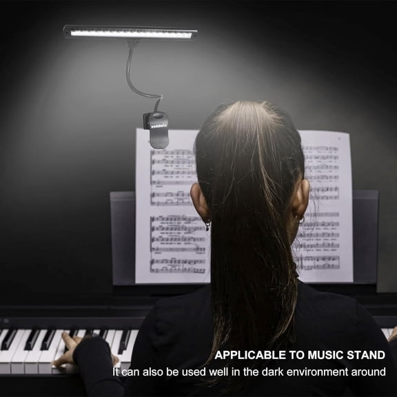 Music Stand Light,Clip On Piano Lights 18 LED Orchestra Light Clip On Reading Light,Fully Adjustable No Flicker for Piano,Book Reading, DJ, Craft Work (Powered by AC Adapter AAABatteries)