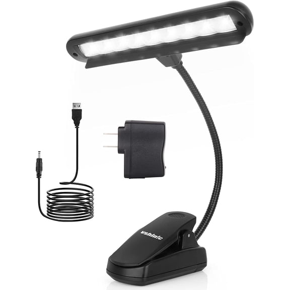 Music Stand Light,Clip On Piano Lights 9 LED Orchestra Light Book Lamp Musician Lamp,Fully Adjustable No Flicker for Piano, Orchestra,Book Reading, Mixing Table, DJ, Craft Work