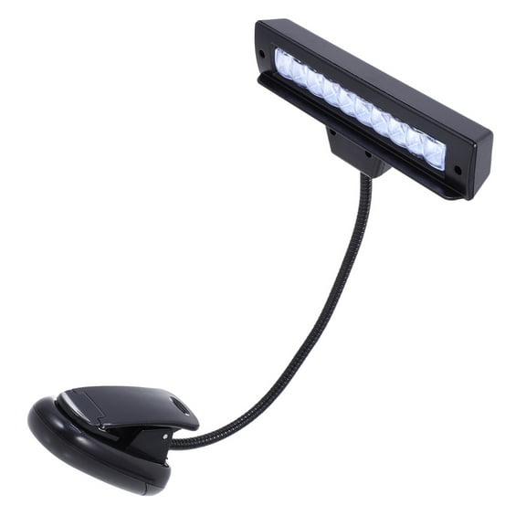 Music Stand Light Dimmable LED Reading Lamp for Musicians Floor Standing & Clip Desk Table Light ABS Black