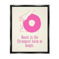 Music Strongest Form Of Magic Phrase Inspirational Graphic Art Jet Black Framed Art Print Wall Art