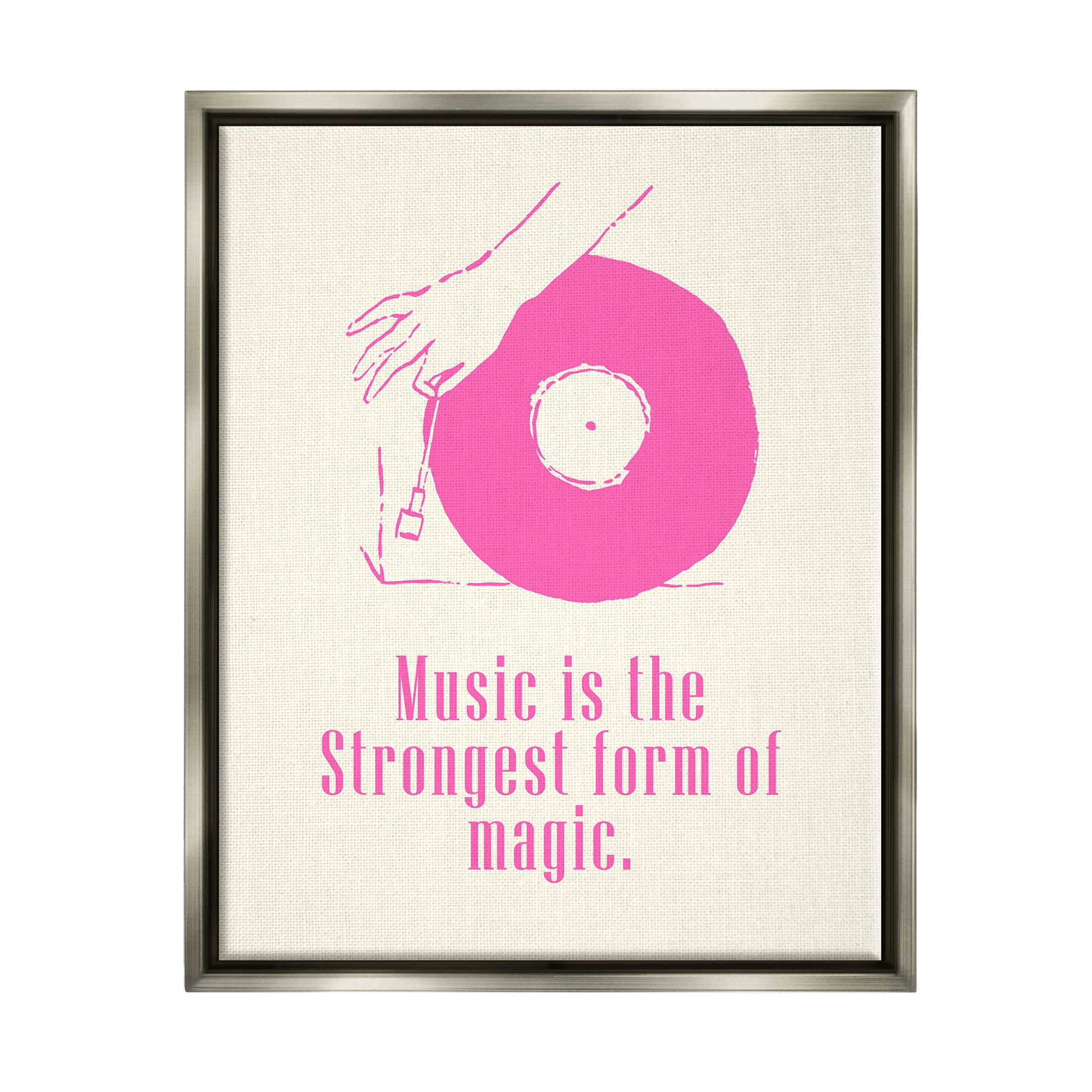 Music Strongest Form Of Magic Phrase Inspirational Graphic Art Luster Gray Framed Art Print Wall Art