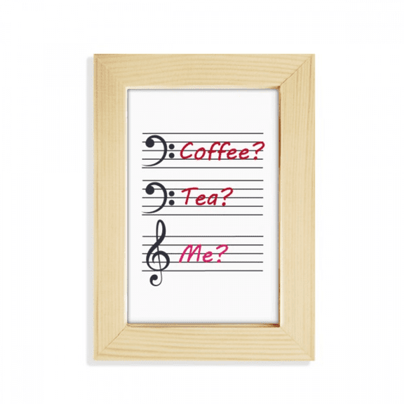 Music Symbol Coffee Tea Staff Spectrum Desktop Display Photo Frame Picture Art Painting 5x7 inch