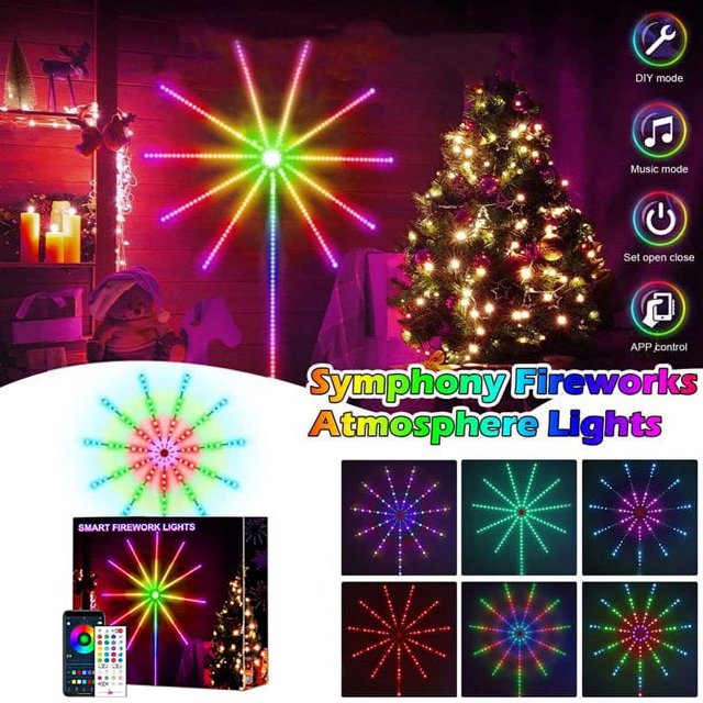 Music Sync Firework Lights, Voshy ColorChanging Smart LED Light with