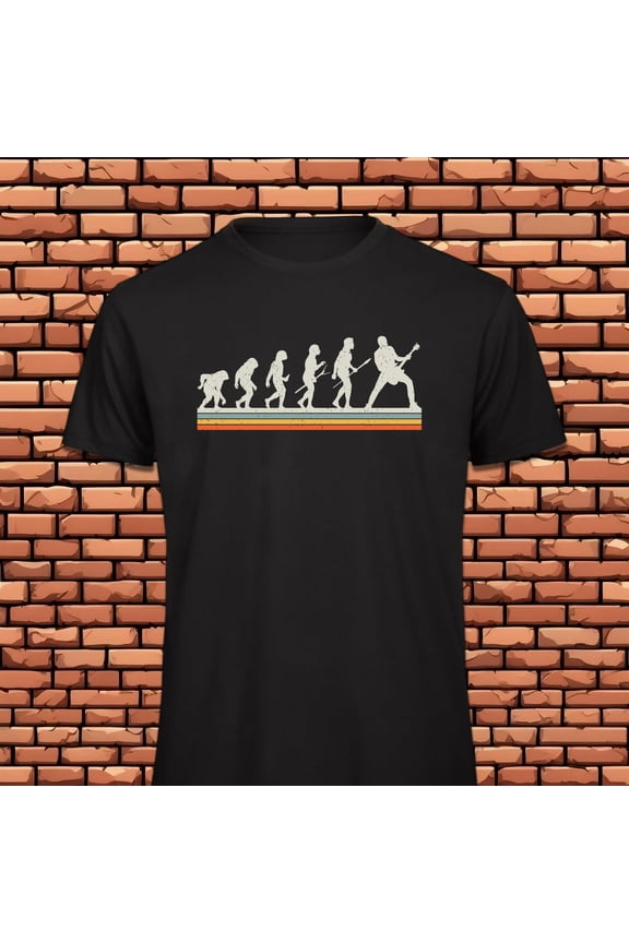 Music T-shirt Retro Man Evolution | Guitar Edition