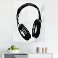 thumbnail image 1 of Music Tapestry, Grunge Headphones Realistic Illustration Vintage Effect Lifestyle Youth Fun, Fabric Wall Hanging Decor for Bedroom Living Room Dorm, 5 Sizes, Black Pale Grey, by Ambesonne, 1 of 1