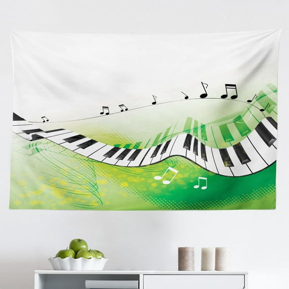 Music Tapestry, Illustration of Electric Guitar Modern Musical, Fabric Wall Hanging Decor for Bedroom Living Room Dorm, 2 Sizes, Lavender Magenta, by Ambesonne