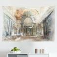 thumbnail image 1 of Music Tapestry, Musical Notes Instrument Violin Cello in Watercolors Style White Backdrop Print, Fabric Wall Hanging Decor for Bedroom Living Room Dorm, 2 Sizes, Purple and Red, by Ambesonne, 1 of 1