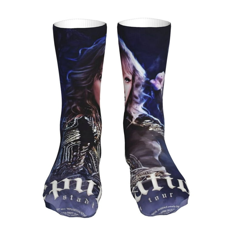 Music Taylor Swift Reputation Novelty Crew Socks Breathable Knitted Casual  Calf Sockings For Men Women 15.7in Long 