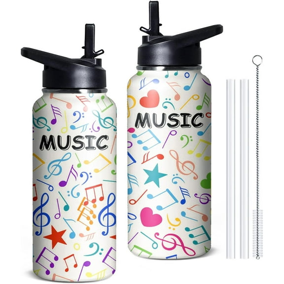 Music Teacher Appreciation Gift - 32oz Insulated Stainless Steel Tumbler with Straw & Flip Lid - Perfect for Women & Men
