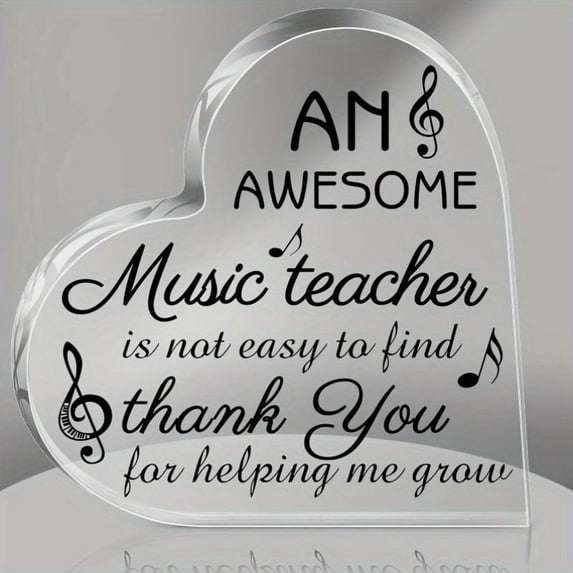 Music Teacher Appreciation Gifts For Women Acrylic Gifts Thank You Gifts For Music Best Teacher Gifts Keepsake For Piano Guitar Violin Teacher For Teacher Appreciation Day (Fresh Style)
