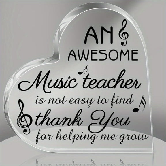 Music Teacher Appreciation Gifts For Women Acrylic Gifts Thank You Gifts For Music Best Teacher Gifts Keepsake For Piano Guitar Violin Teacher For Teacher Appreciation Day (Fresh Style)