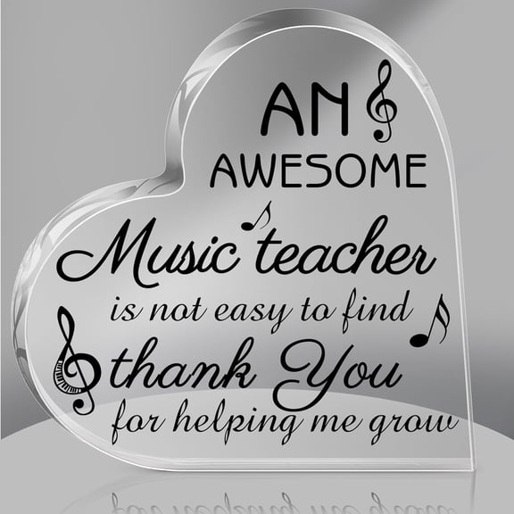 Music Teacher Appreciation Gifts for Women Acrylic Gifts Thank You Gifts for Music Best Teacher Gifts Keepsake for Piano Guitar Violin Teacher for Teacher Appreciation Day (Fresh Style),4x4 inch