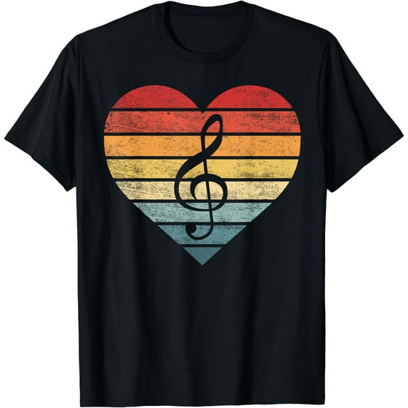 Music Teacher Gifts Retro Sunset Note Music School Musician T-Shirt