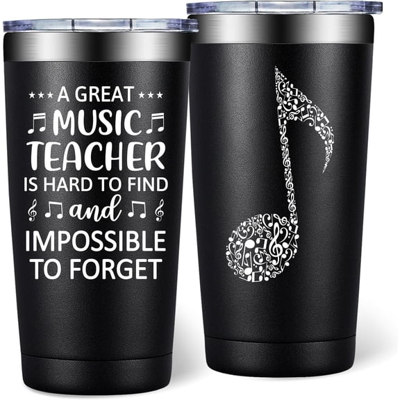 Music Teacher Gifts for Men Women - Gifts for Music Lovers - Musics Teacher Appreciation Christmas Birthday Gift - 20oz Musical Note Tumbler