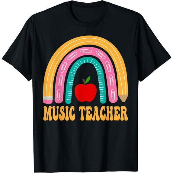 Music Teacher Rainbow Women Back To School Appreciation T-Shirt