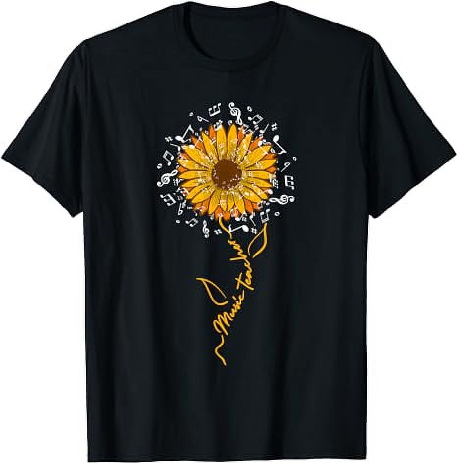 Music Teacher Shirt Sunflower Music Notes Musician Singer TShirt