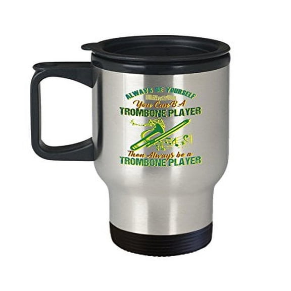 Music Teacher Travel Mug - Trombone Gifts - 14 Oz Stainless Steel Coffee Cup