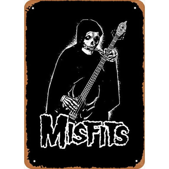 Music The Misfits Punk Rock Band Metal Tin Sign Poster Vintage Art Wall Decor 12 x 8 inch