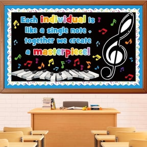 Music Themed Bulletin Board Set Musical Notes Classroom Bulletin Board Decorations Colorful Music Notes Cutouts for Kids School Classroom Chalkboard Wall Back to School Decor