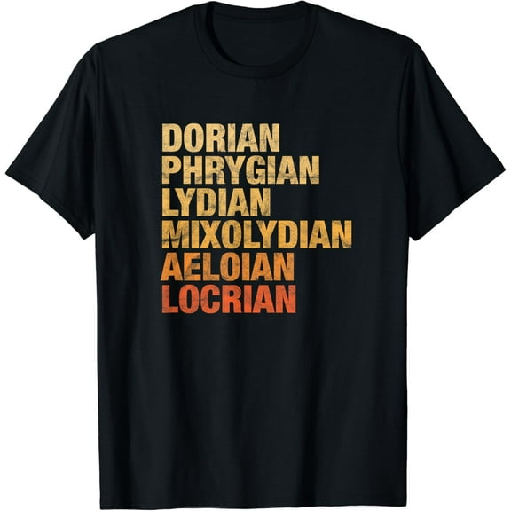 Music Theory Modes Dorian Phrygian Classical Musician T-Shirt mens t shirt，black，women，funny，misfits，men，journey