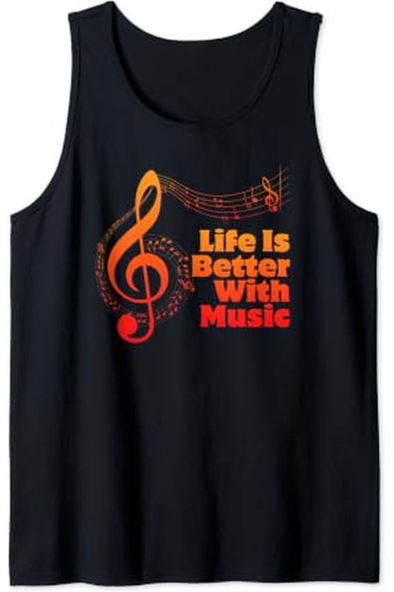 Music Theory Musician Music Teacher Musical Notes Clef Tank Top Size S-3XL