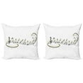 thumbnail image 1 of Ambesonne Music Throw Pillow Cover 2 Pack, Treble Chef Notes of Music, 18", White Khaki Dark Brown, 1 of 5