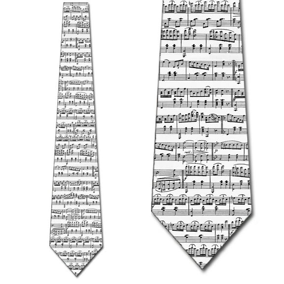 Music Ties Mens Music Note Necktie Music Staff Tie by Three Rooker