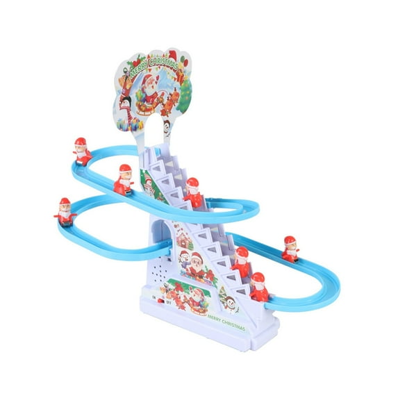 Music Toy Santa Claus Electric Train - Automatic Climbing Track Toy with 9 Figures & Music 9 Figures