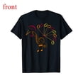 thumbnail image 1 of Music Turkey Tee Vibrant Notes Graphic Thanksgiving Teacher Top Short Sleeve Round Neck Casual Black S-5XL, 1 of 5